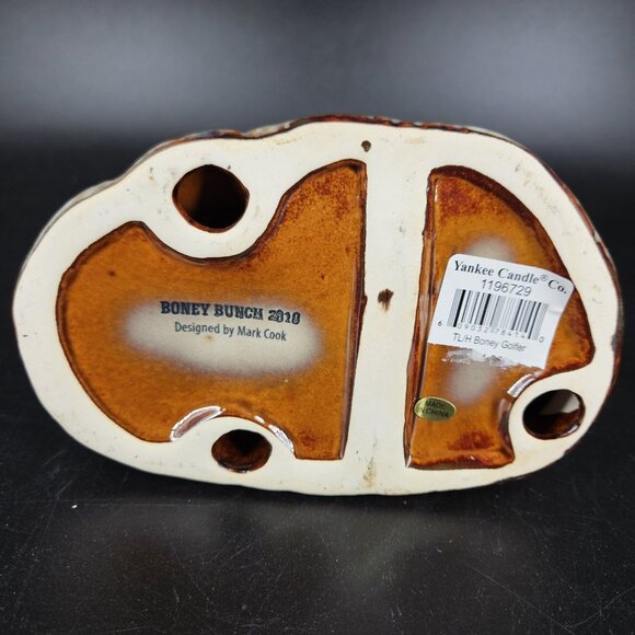 Yankee Candle Boney Bunch Golfer Tea Light Holder Halloween Skeleton Decor 2010 - Picture 11 of 16